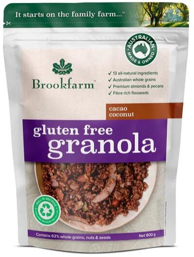 Brookfarm Gluten Free Cacao & Coconut Granola 800G