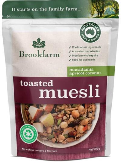 Brookfarm Toasted Macadamia Apricot & Coconut Muesli 500g