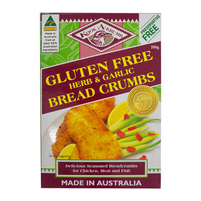 KAK Gluten Free Bread Crumbs Herb & Garlic