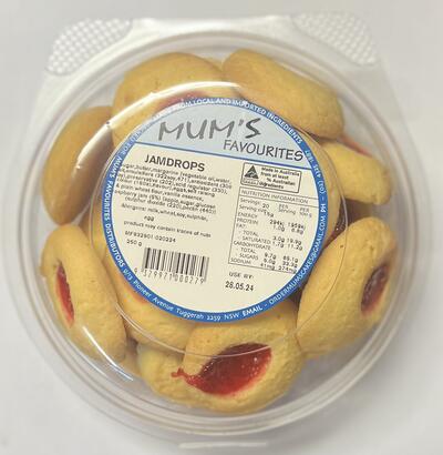Mums Jam Drops Biscuits
