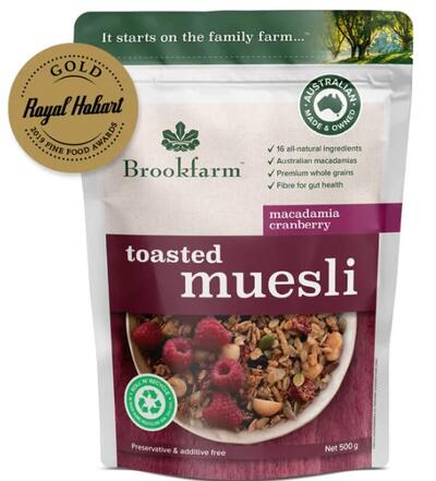 Brookfarm Toasted Cranberry & Macadamia Muesli 500g