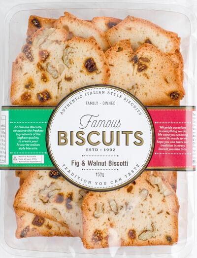 Famous Biscuits Fig & Walnut Biscotti 